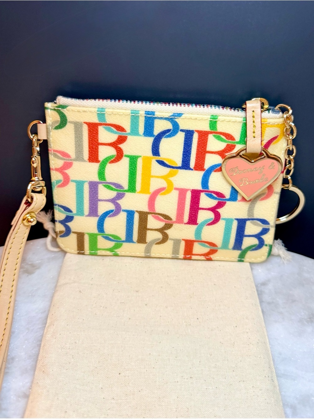 Vintage Dooney & Bourke Y2K
Rainbow Scribble Monogram
Wristlet Canvas Pouch